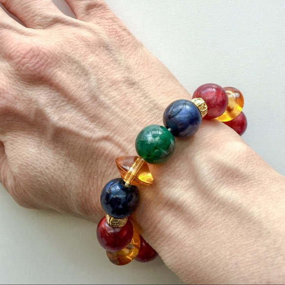 Vintage multicolor beaded bracelet - Picture 3 of 7
